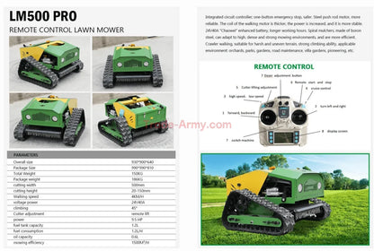 20" RC Lawn Mower with Remote Start and Stop - RC500PRO -  RC Lawn Mower from Trade-Army.com