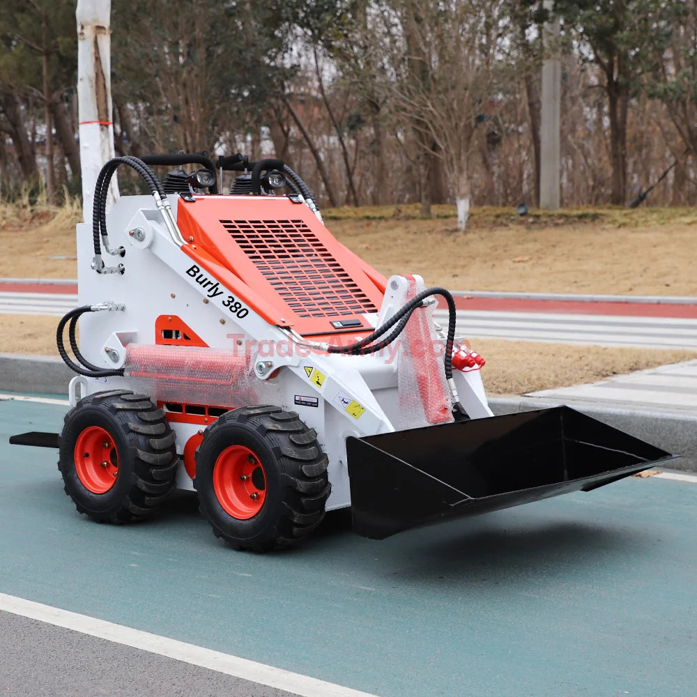 Burly 380A Stand Up Skid Steer - 4x4 Wheeled - 23HP -  Mini Skid Steer from Trade-Army.com