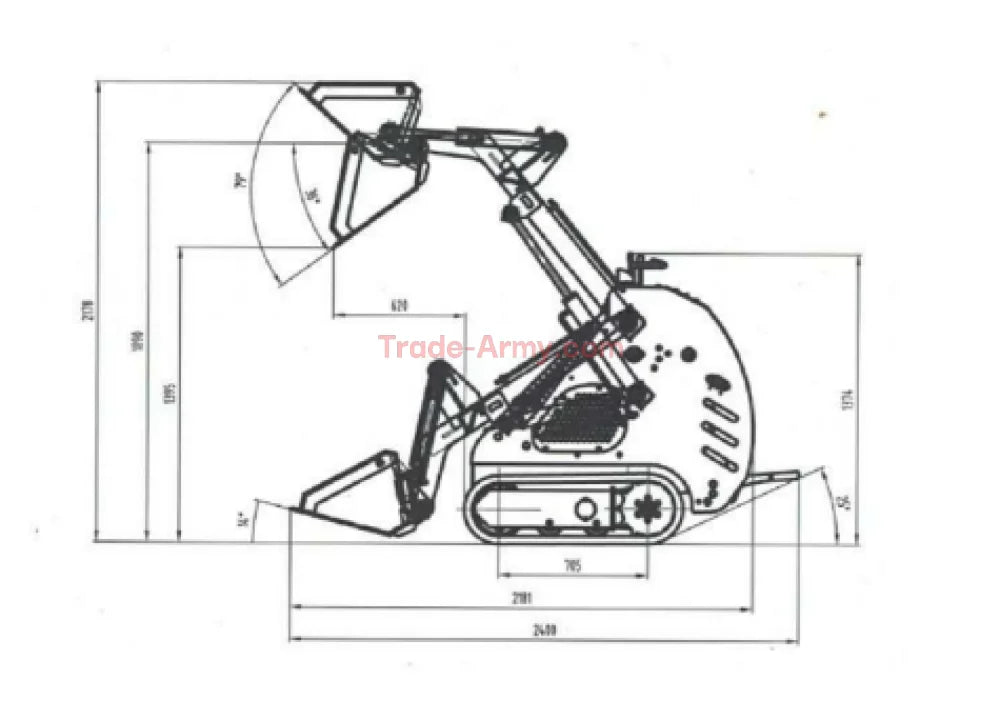 Standup Skid Steer - 23hp B&S Vanguard Engine - Burly380 - Pre order -  Mini Skid Steer from Trade-Army