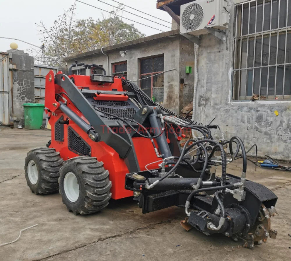 Stump Grinder Attachment w/Swing Head for Stand-up Skid Steers -  Mini Skid Steer from Trade-Army.com
