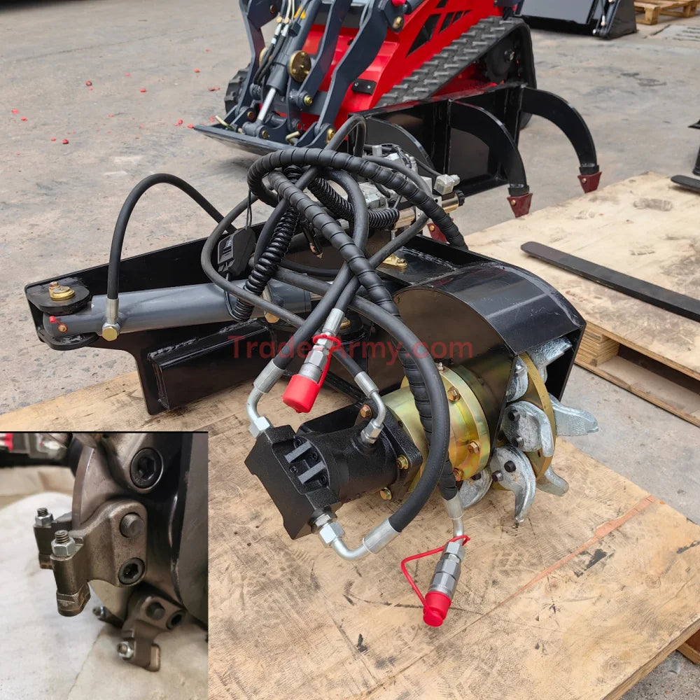 Stump Grinder Attachment w/Swing Head for Stand-up Skid Steers -  Mini Skid Steer from Trade-Army.com